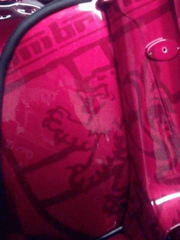 Candy red GP with logos