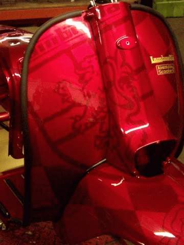 Candy red GP with logos