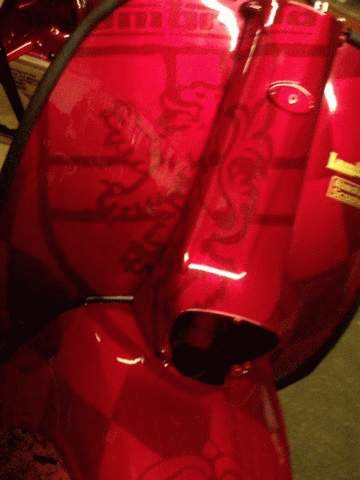 Candy red GP with logos